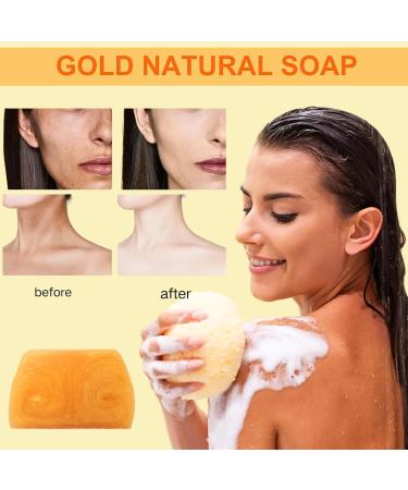 Gold Soap Bar Natural Soap Handmade Soap Face Soap Bar Body Soap Bar Cleansing Soap Bars Cleaning Bars of Soap for Hand Wash & Body Refreshing Antifungal Soap Moisturizing Bathing Bar - Buy Online on GoSupps.com