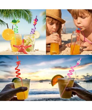 8Pcs Straw Reusable Sea Animal Straws for Sea Party Favors Plastic Ocean Creature Animal Drinking Straws Swirly Straws for Kids Sea Animal Party Decorations Supplies Ocean Themed Party Supplies - Buy Online on GoSupps.com