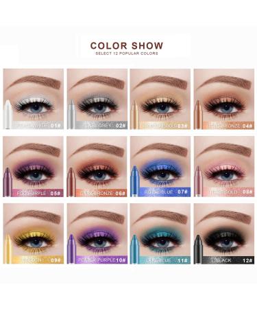 Sitovely 12-Piece Matte Eyeshadow Stick Set with Sharpener Cap - Long-Lasting Pearly Sparkle Glitter Eyeshadow Pencils - Buy Online on GoSupps.com