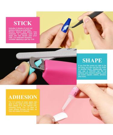 360PCS Long Press on Coffin Nails MORGLES - 12 Colors False Nails with Glue, Adhesive Tabs, Tweezer - 10 Sizes Long Glossy Ballerina - Buy Online on GoSupps.com