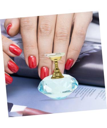 Healeved 1 Set Manicure Practice Base Nail Tips Practice Holders Nail Crystal Holder Nail Art Holder Fake Nail Stand Nail Display Stand Nail Art Stand Crystal Glass with Electroplating Clay 4x4cm As Shown 1 - Buy Online on GoSupps.com