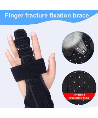 Jetisva Trigger Finger Splint Support with Wrist Brace - Adjustable Thumb and Middle Finger Splint for Arthritis - Right and Left Hand Support - Buy Online on GoSupps.com