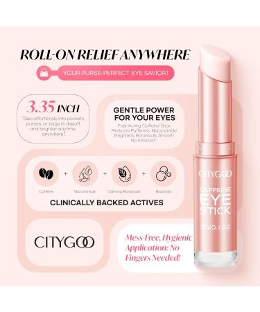 CITYGOO Caffeine Eye Cream Stick: Anti-Aging Firming & Moisturizing Balm for Dark Circles Puffiness & Eye Bags - Travel-friendly for Women (Caffeine Eye Cream 1pcs) Caffeine Eye Cream 0.1 Ounce (Pack of 1) - Buy Online on GoSupps.com