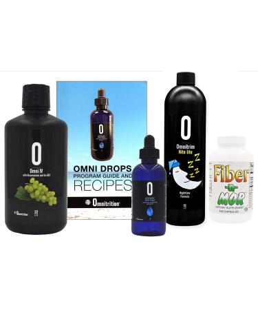 Omnitrition Omni Drop Program Bundle - the FAB4 Includes: Omni Drops Diet Drops With Vitamin B12 - 4 Ounce Bottle With Program Guide Omni IV With Glucosamine OmniTrim Nite Lite Fiber n Mor