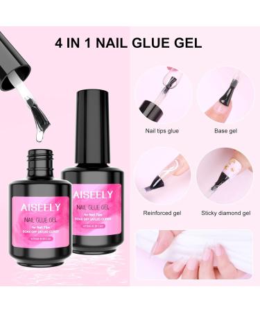 360PCS AISEELY Gel Tips Nail Extension Kit - Short Coffin Soft Gel Tips with 4 In 1 Nail Accessories and UV LED Lamp - Buy Online on GoSupps.com