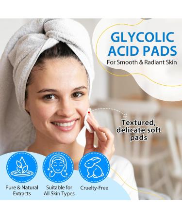 Glycolic Acid Pads for Face & Body - Exfoliating Peel with Vitamins B C & E | Reduces Fine Lines & Wrinkles - 40 Count - Buy Online on GoSupps.com