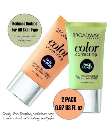Color Correcting Liquid Primer Peach & Green - Redness Corrector 2 Pack by Broadway Colors - Buy Online on GoSupps.com