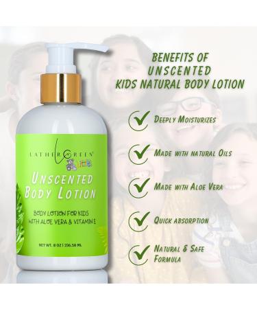 Lather Green Kids Body Lotion Plant Based Gentle Moisturizer with Shea Butter Safe for Sensitive Skin Unscented 3 Pack (8 oz Each) - Buy Online on GoSupps.com
