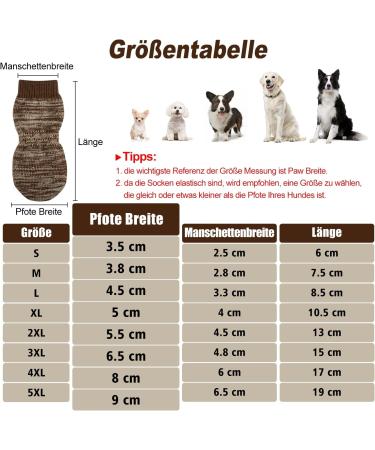 Petloft Anti-Slip Dog Socks - 4XL Slide-Resistant Socks for Small & Medium Dogs Cats & Puppies | Adjustable & Removable Fastening Tape | Light Brown Paw Design - Buy Online on GoSupps.com