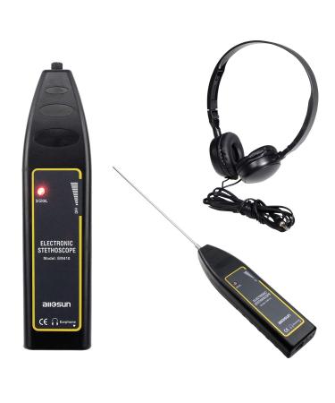 allsun Ultrasonic Air Leak Detector Automotive Listening Device Stethoscope Mechanic Car Noise Finder Diagnostic Listening Device 100Hz10kHz,Black