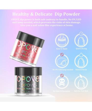 Opove Dip Powder Nail Kit - 30 Colors Dipping Kit with Liquids Set - Rainbow Glitter Nude Powder for DIY Manicure - Buy Online on GoSupps.com