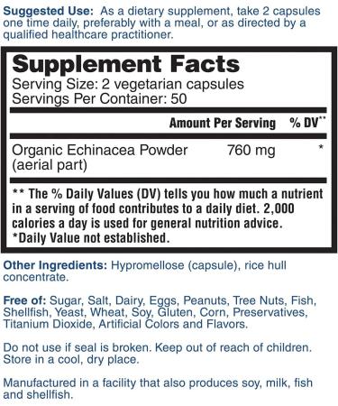Nature's Lab Echinacea 760mg Capsules - Immune System Support - Non-GMO & Gluten-Free - 100ct - Buy Online on GoSupps.com