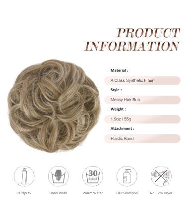 Fine Hair Parts with Rubber Band | Large Dutt Hair Tie & Extensions for Women | Caramel Brown & Ash Blonde - 55g - Buy Online on GoSupps.com