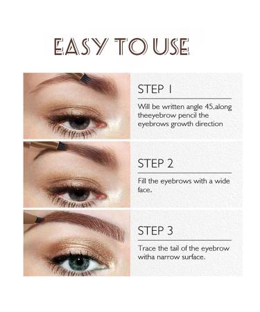 Anjoize Dark Brown Eyebrow Pencil - Long Lasting Smudge-Proof 4-Tip Microblade Pen for Women | International Shipping Available - Buy Online on GoSupps.com