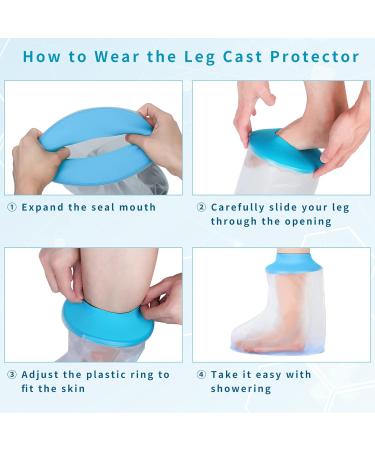 SUPERNIGHT Child Waterproof Ankle Cast Cover - Shower Bandage Protector for Kids - Reusable Sealed Watertight Foot Cast Bag - Anti-Slip Design - Buy Online on GoSupps.com