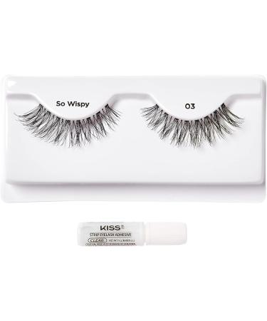 Kiss Lash Couture So Wispy Collection 1 Pair of Volumizing Fake Lashes Style 03 with Tapered Ends and Aloe Infused Lash Glue - Buy Online on GoSupps.com