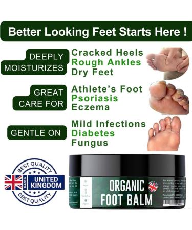 Organic Foot Cream for Cracked Heels & Dry Skin - Antifungal Treatment with Tea Tree Oil & Shea Butter - 200g by NatriGlo - Buy Online on GoSupps.com