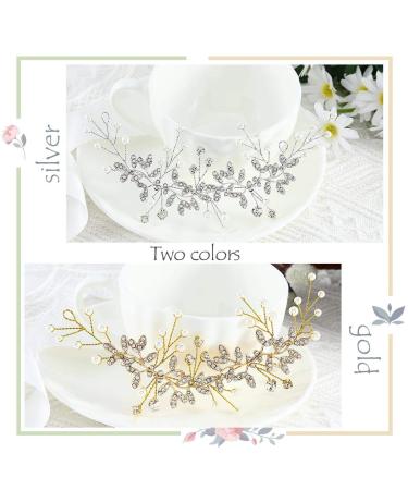 Handcess Bridal Stirring Band - Crystal Bead & Silver Leaf Hair Jewelry for Brides & Bridesmaids - Buy Online on GoSupps.com