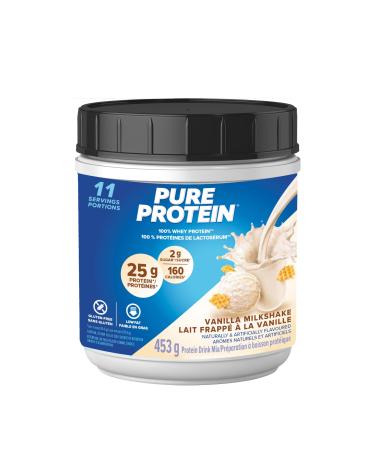 Pure Protein Whey Protein Powder - High Protein (25 g/scoop) Low Sugar (2 g/scoop) Gluten Free - Fast-Acting Formula Vanilla 453g (Packaging May Vary) Vanilla 453 g (Pack of 1)