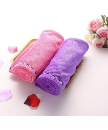 Frcolor Hair Drying Towel Set - Ultra Absorbent Twist Hair Turban Duo in Pink Purple | Hair Wrap Cap for Quick Drying - Buy Online on GoSupps.com