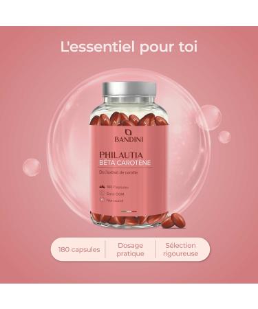 Bandini B ta carot ne | Compl ment Alimentaire Bronzage Intense & Protection Peau Soleil | 180 Capsules pour 3 Mois | Beta Carotene Extrait de Carotte Riche en Vitamine A | 100% Naturel & Vegan - Buy Online on GoSupps.com