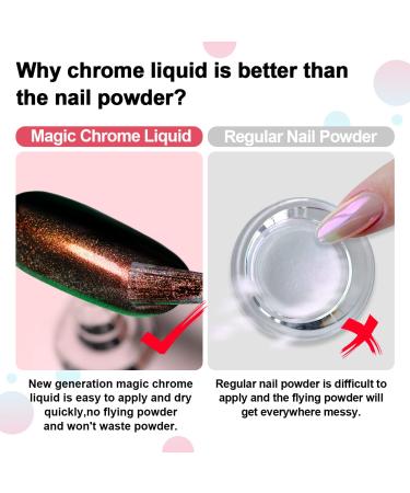 RARJSM Chrome Nail Powder | Liquid Magic Aurora Metallic Chameleon | Iridescent Glitter for Gel Polish | No Curing Required | 5ML 0.17FLOZ - Buy Online on GoSupps.com