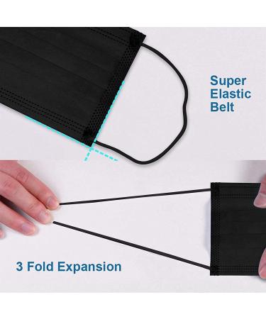 Biwisy 50PCS Black 3-Ply Disposable Face Masks â€“ Breathable & Comfortable - Buy Online on GoSupps.com