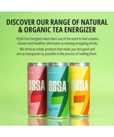  OSSA OSSA Elderflower Apple Energy Tea (24 x 250 ml) Refreshing Guayusa-Infused Boost Packed with Antioxidants for Natural Energy & Wellness - Buy Online on GoSupps.com