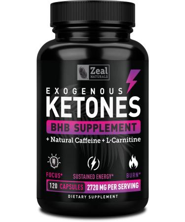 Keto BHB Exogenous Ketones Pills (2720mg | 120 Capsules) Keto Pills w. goBHB® Salts, Natural Caffeine & L-Carnitine - Keto BHB Capsules Beta Hydroxybutyrate for Ketosis Keto Vitamins Keto Salts BHB Ketones Supplement (2720mg)