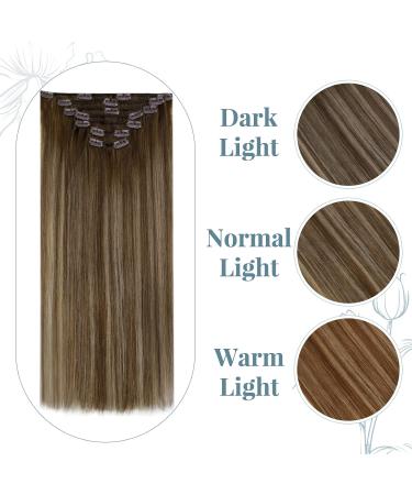 Runature 30cm Clip-in Balayage Real Hair Extensions - Brown Ombre 120g 7pcs #4T27P4 - Buy Online on GoSupps.com