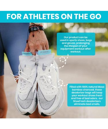 ShoeFresh Post-Workout Shoe Refresher Inserts - 100% Natural Bamboo Charcoal Deodorizer (4-Pack) - Non-Toxic & Chemical-Free - Buy Online on GoSupps.com