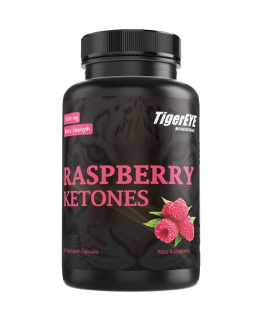 100% Pure Raspberry Ketones  ISO 17025 Lab Certified - Zero Artificial Ingredients or Fillers, Extra Strength, Gluten-Free, 60 Vegetarian Capsules - Made in USA - Tigereye Nutraceuticals