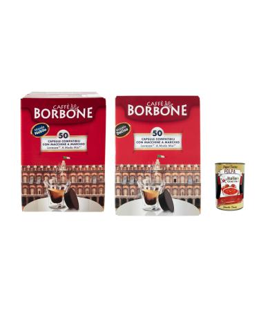 Italian Gourmet E.R. Lot de 100 capsules de caf Borbone Miscela Nobile et Decisa compatibles Lavazza* A modo Mio* 7 2 g + Italian Gourmet polpa 400 g