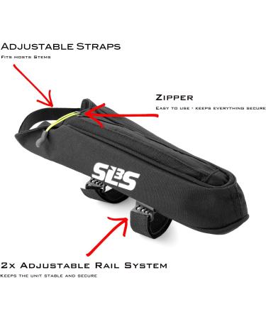 SLS3 Aero Top Tube Bike Bag | Secure Fuel Storage for Triathletes | Low Profile Design Reduces Drag | Custom Fit Black - Buy Online on GoSupps.com