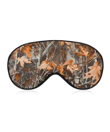 Camouflage Hunting Dead Leaves Soft Sleep Mask with Adjustable Strap Eye Masks Cover Blocks Light for Women Men