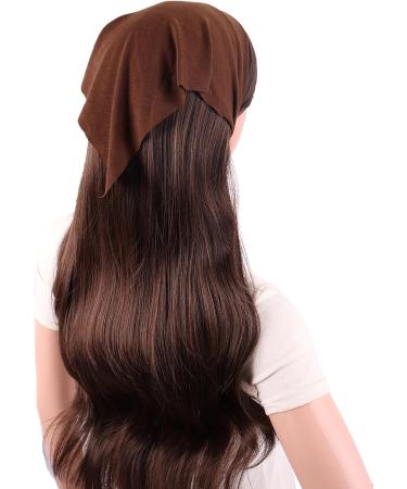 MapofBeauty 13 Inch 6 Pieces Soft Elastic Triangle Non-slip Bandana Head Scarves Headband (Black/Grey/Deep Coffee/Brown/Light Brown/Khaki) - Buy Online on GoSupps.com