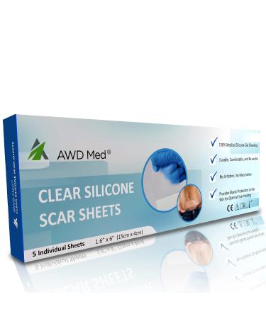 AWD Silicone Scar Sheets for Scar Removal - Extra Thick 0.5mm Silicone Scar Tape for Surgical Scars C Section Keloid - Silicone Skin Patches Extra Thick 0.5mm Longer Use (5 Pcs 1.6 x 6 ) Clear - Buy Online on GoSupps.com