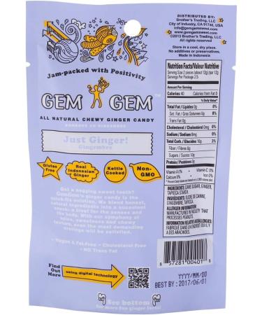 Gem Gem Ginger Candy Chewy Ginger Chewy Ginger Chews (original 140 g (lot de 1)) - Buy Online on GoSupps.com