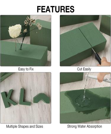 8 Pack Wet Green Floral Foam Blocks for Fresh & Artificial Flowers - Ideal for Crafts, Wedding Decor - 8.9 L x 4.1 W x 2.6 H - Buy Online on GoSupps.com