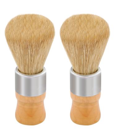 Genixart Shaving Brush Nature Bristle Shave Brush Luxury Shaving Brushes for Men as Gift for Father Boyfriend Husband (2 pcs Gift Pack) 2pcs Pack