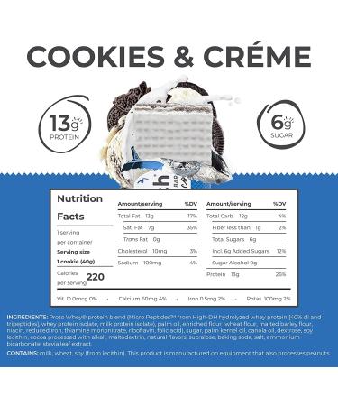 Power Crunch Cookies & Crأ¨me Whey Protein Bars - High Protein Snacks (12 Count, 1.4 oz Each) - Buy Online on GoSupps.com