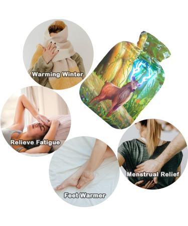Naanle Fantastic Hirsch 2L Transparent Hot Water Bottle with Cover | Pain Relief & Heat/Cold Therapy for Hands & Feet - Buy Online on GoSupps.com