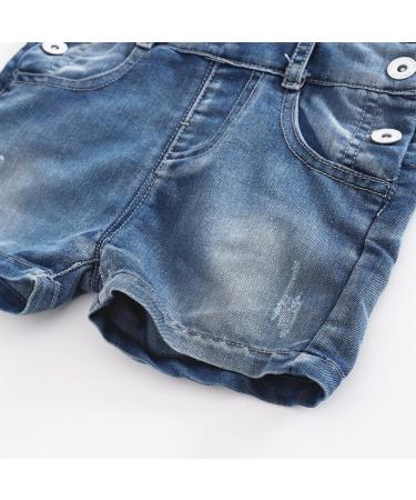 KIDSCOOL SPACE Big Ripped Denim Shortalls 6-7 Years Blue-1922 for Little Girls - Buy Online on GoSupps.com