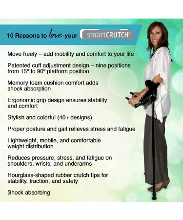 smartCRUTCH Ergonomic Custom Forearm Crutches for Adults - Adjustable with Rotating Forearm, Multiple Colors - Heights 4'11 to 6'7 - 250 lbs - Galaxy Design - Buy Online on GoSupps.com