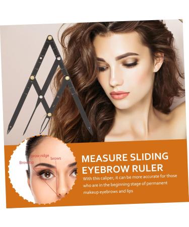 NOLITOY 1pc Second Generation Scale Eyebrow Measuring Eyebrow Positioning Tool Stainless Steel Mold 25x5x0.6cm Black - Buy Online on GoSupps.com