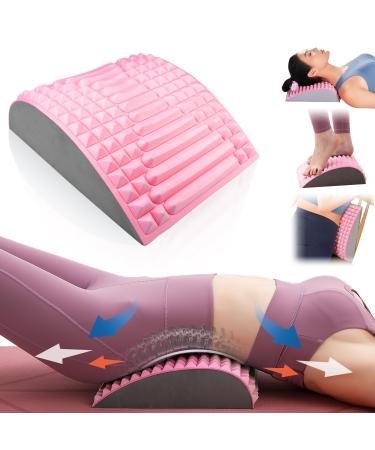 Joligaea neck and back extensor back extension and neck extension 2 in 1 back stretching the device pillow lumbar spine support pink