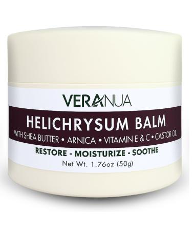 Helichrysum Therapeutic Balm - With Organic Shea Butter Arnica Vitamin E & C Beeswax Jojoba & Castor Oil Mango & Cocoa Butter Moisturizes Dry Skin and Relieves Muscle & Joint Discomfort