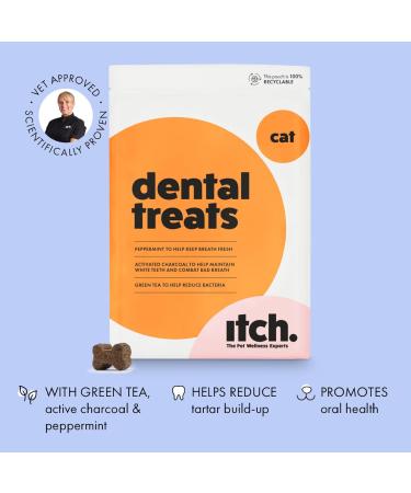 Itch | Dental Treats for Cats | With Peppermint Activated Charcoal and Green Tea Extract for Oral Hygiene |Grain Free | 4-Pack 1 count (Pack of 4) - Buy Online on GoSupps.com