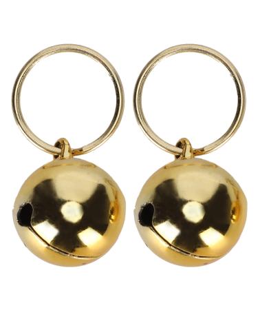Crisp Sound Round Charm Extra Pair of Cat & Dog Brass Portable Bells Collar Charm Bells for Save Birds & Wildlife(Gold)
