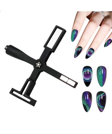Goiern 5 in 1 nail magnet tool nail art tool magnetic pencil diy magic 3D magnet stick set use with cat eye gel powder or nail polish magnetic pen cat eye pen (black) - Buy Online on GoSupps.com